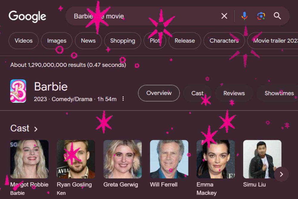 Tampilan Google yang bertemakan Barbie (screenshoot)