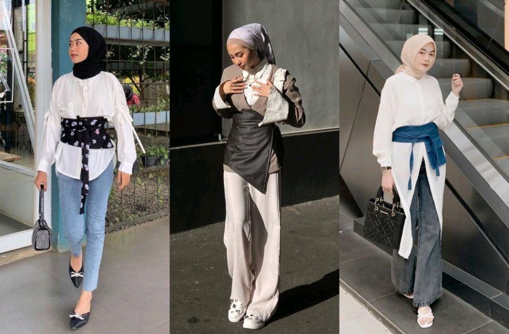 10 Inspirasi Styling Obi Belt dengan Kemeja, Praktis nan Modis