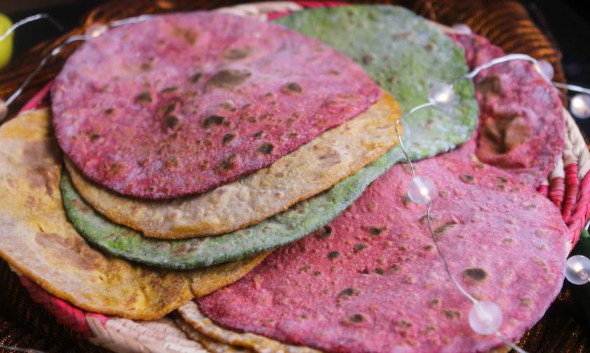 Resep Rainbow Chapati, Roti Tipis India dari Tepung Gandum