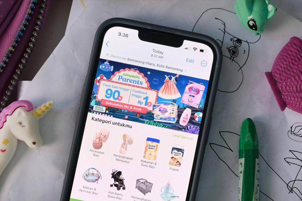 ilustrasi tampilan e-commerce Tokopedia untuk membeli mainan anak (dok.Tokopedia)