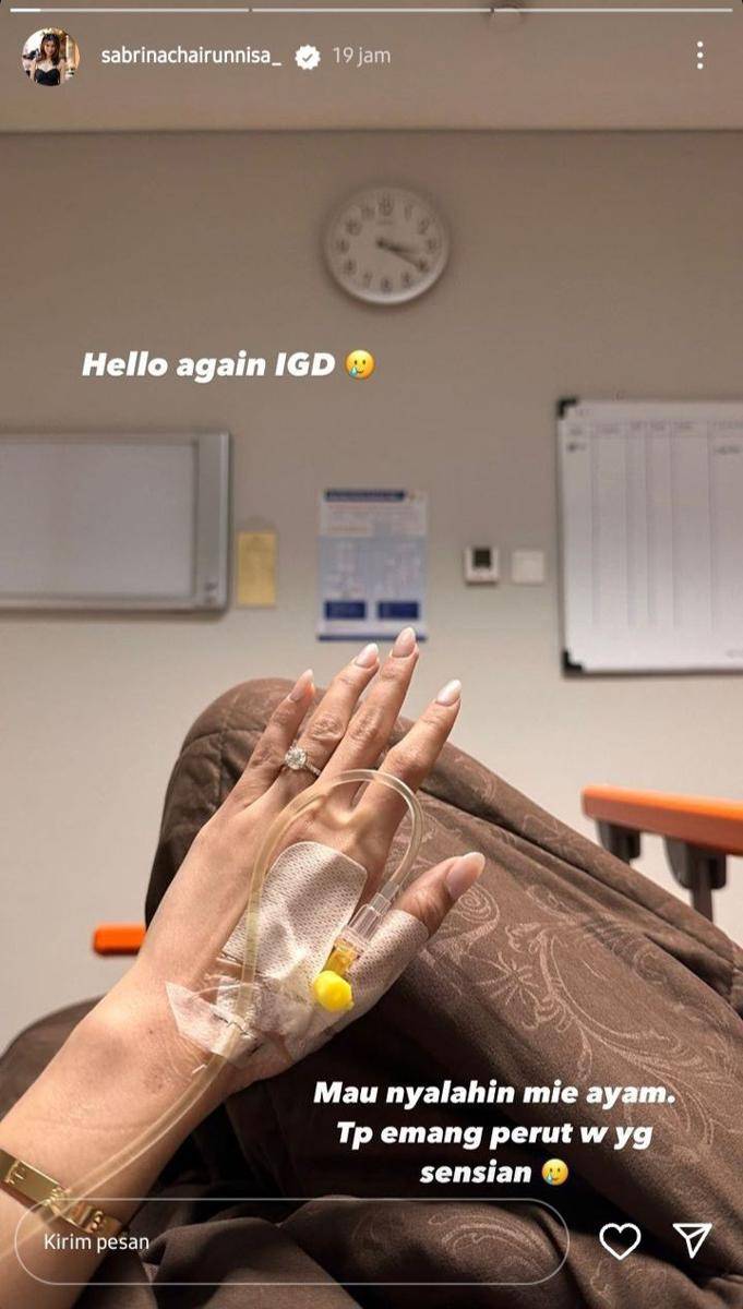 tangkapan layar instastory Sabrina Chairunnisa (instagram.com/sabrinachairunnisa_)