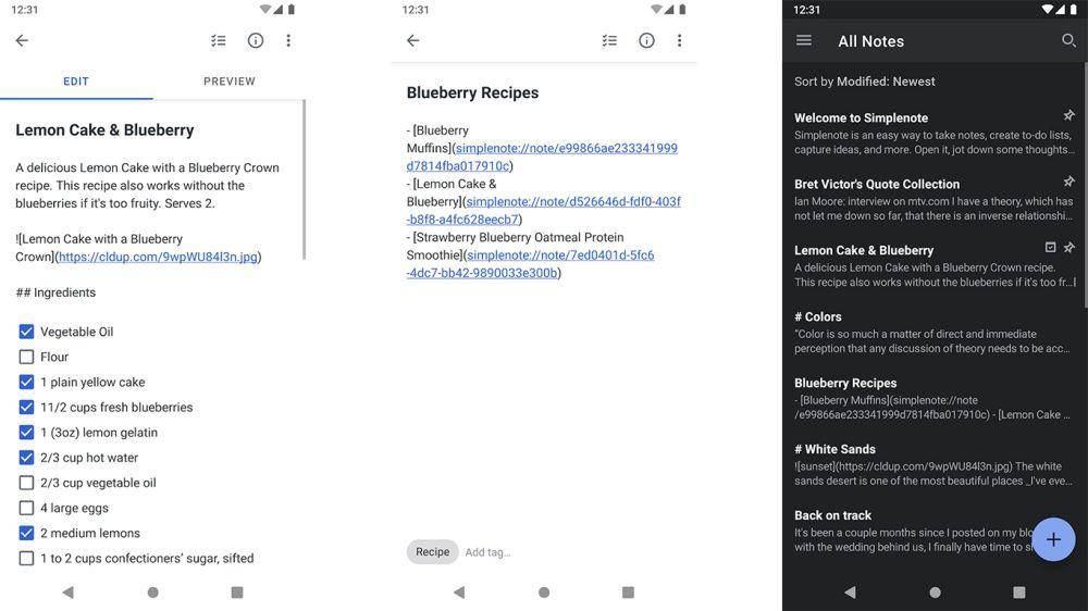 Simplenote (dok. Automattic)