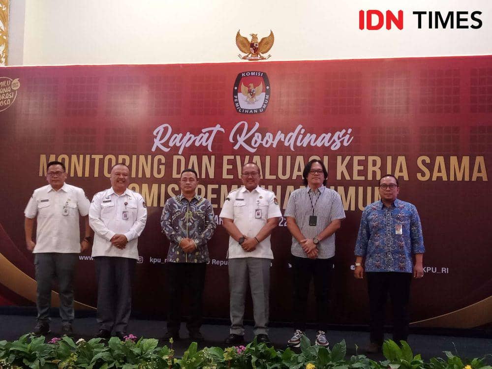 Rapat monev pelaksanaan nota kesepahaman dan kerja sama KPU dengan mitra kerja. (IDN Times/Muhammad Nasir)