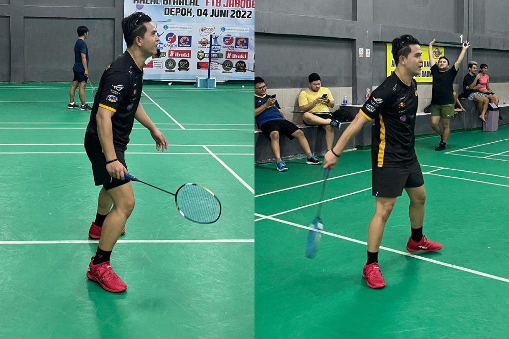 7 Potret Cakra Khan Main Badminton, Bugar dan Energik!