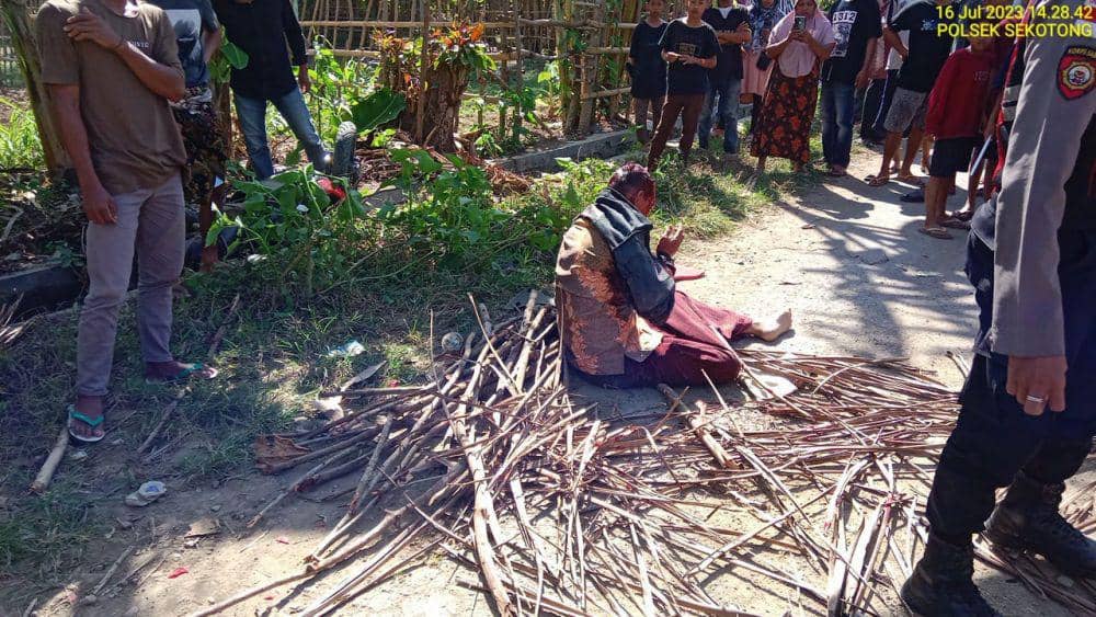 Kader PDIP yang babak belur diamuk massa. (dok. Polda NTB)
