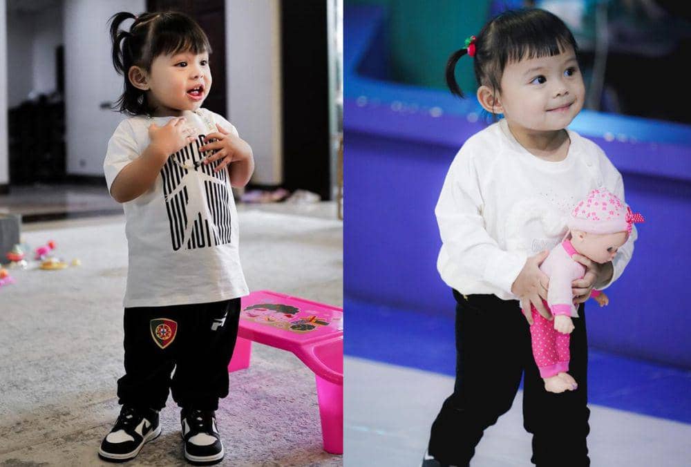 7 Potret Ameena Pakai Outfit Nuansa Hitam Putih, Modis Sejak Dini!