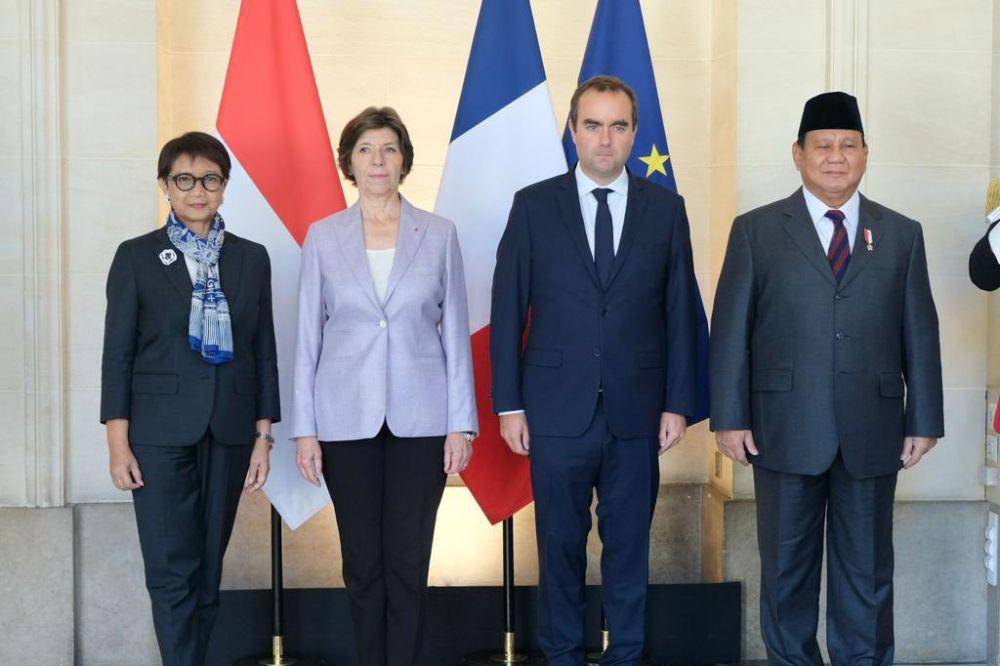 Pertemuan 2+2 antara Indonesia dan Prancis. (dok. Twitter @Menlu_RI)