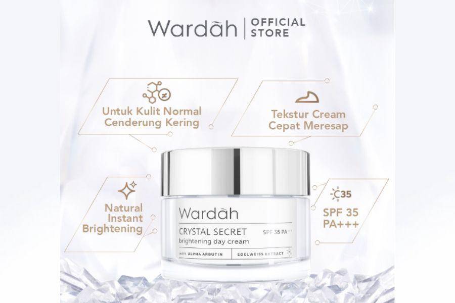 Wardah Crystal Secret Brightening Day Cream (shopee.co.id/Wardah Official Shop)