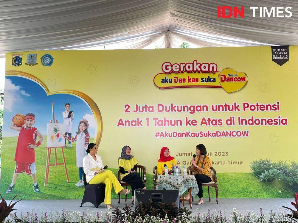 Peresmian Nestlé DANCOW Imunutri Ruang Publik Terpadu Ramah Anak (RPTRA) Garuda di Kecamatan Cipayung, Jakarta Timur. (21/7/23) (IDNTimes/Dina Fadillah Salma)