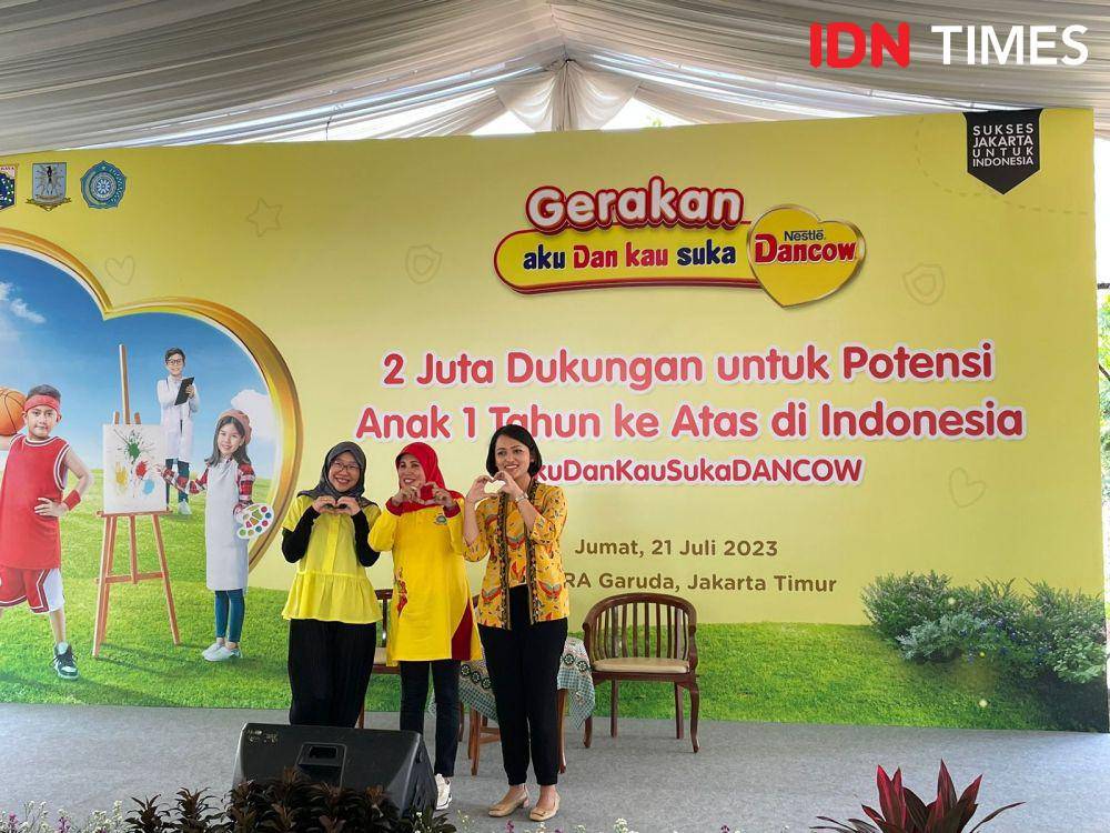 Peresmian Nestlé DANCOW Imunutri Ruang Publik Terpadu Ramah Anak (RPTRA) Garuda di Kecamatan Cipayung, Jakarta Timur. (21/7/23) (IDNTimes/Dina Fadillah Salma)