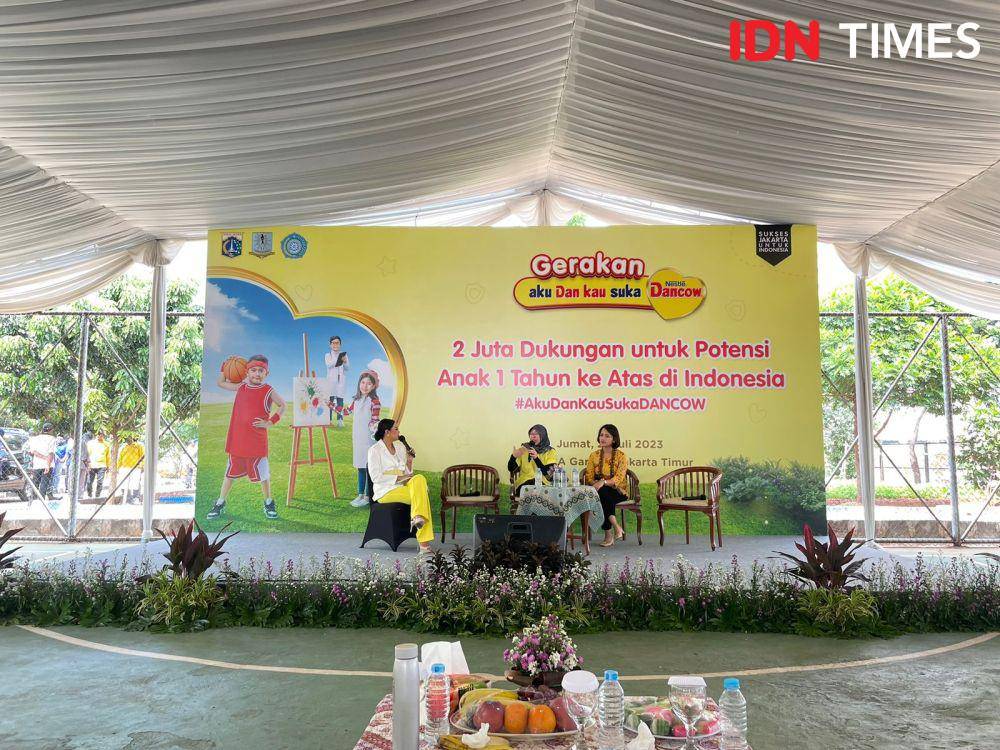 Peresmian Nestlé DANCOW Imunutri Ruang Publik Terpadu Ramah Anak (RPTRA) Garuda di Kecamatan Cipayung, Jakarta Timur. (21/7/23) (IDNTimes/Dina Fadillah Salma)
