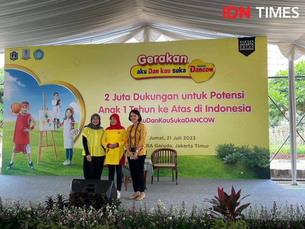 Peresmian Nestlé DANCOW Imunutri Ruang Publik Terpadu Ramah Anak (RPTRA) Garuda di Kecamatan Cipayung, Jakarta Timur. (21/7/23) (IDNTimes/Dina Fadillah Salma)