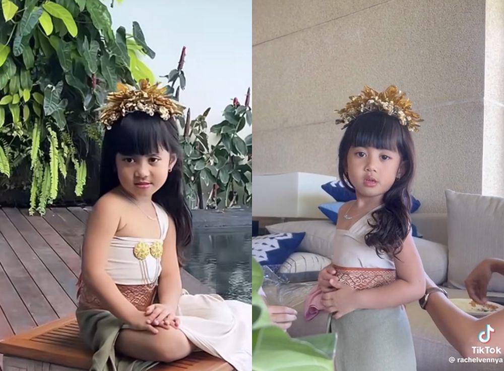 pemotretan Chava dengan baju adat Bali (instagram.com/rachelvennya)