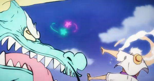 Efek bintang yang muncul saat Luffy menghajar Kaido ( Dok. ONE PIECE公式YouTubeチャンネル / One Piece )