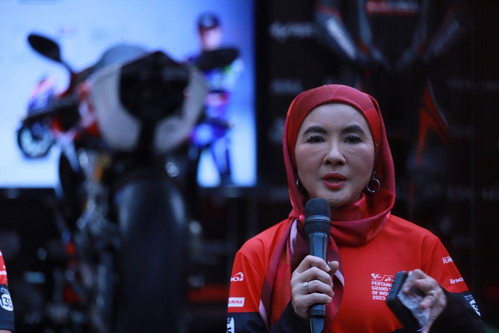 Dirut Pertamina Nicke saat Launching Pertamina GP of Indonesia, bertempat di The Space Senayan City, Jakarta, Sabtu 22 Juli 2023. (Dok. Pertamina)