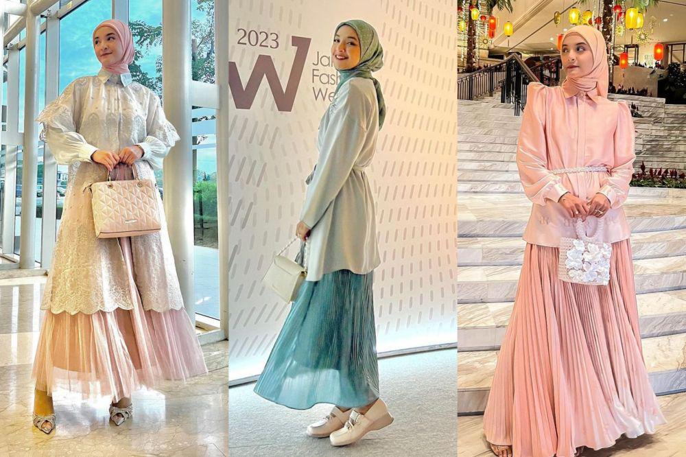 7 Gaya Hijab Colorful ala Nabila Ishma, Cocok buat Acara Semi Formal