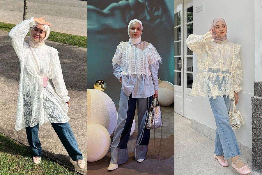 Atasan lace dan jeans (instagram.com/nasariastri | instagram.com/sorayaulfa15 | instagram.com/meiraniap)