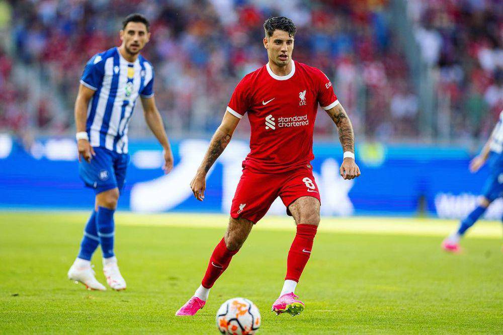 Dominik Szoboszlai menjalani debut bersama Liverpool pada sesi pramusim. (instagram.com/szoboszlaidominik)