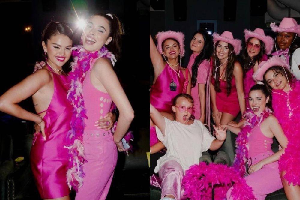 potret Selena Gomez dan teman nonton film Barbie (instagram.com/connarfranklin)