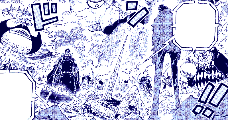 Garp tumbang di Hachinosu. (mangaplus.shueisha.co.jp/One Piece)