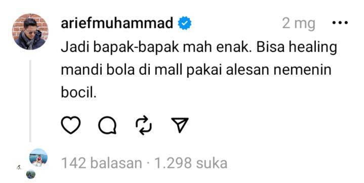 curhatan receh Arief Muhammad (threads.net/ariefmuhammad)
