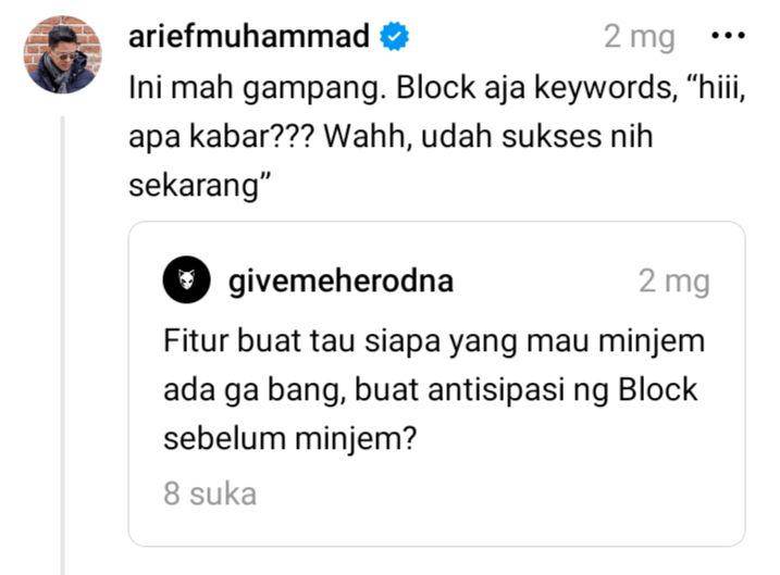 curhatan receh Arief Muhammad (threads.net/ariefmuhammad)