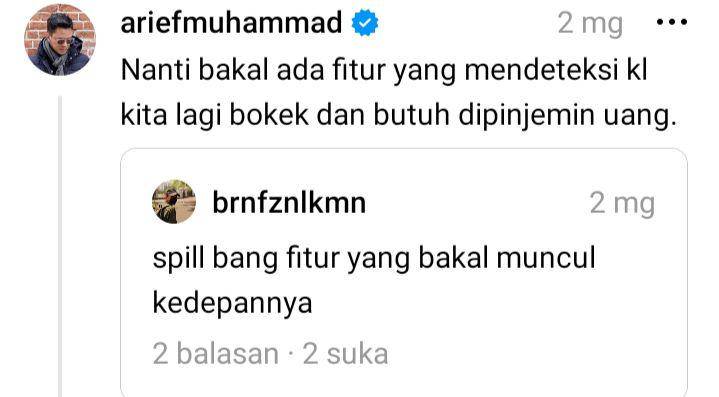 curhatan receh Arief Muhammad (threads.net/ariefmuhammad)