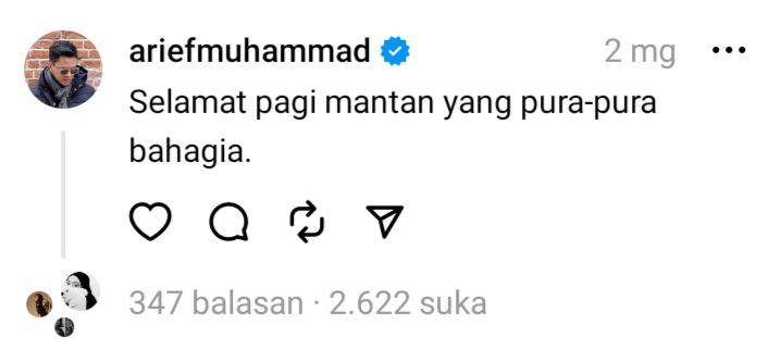 curhatan receh Arief Muhammad (threads.net/ariefmuhammad)