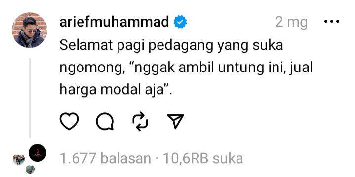 curhatan receh Arief Muhammad (threads.net/ariefmuhammad)
