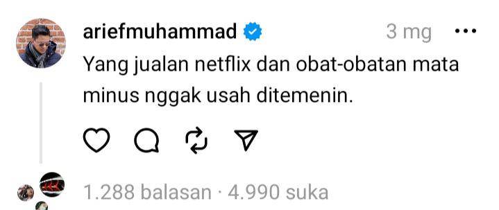 curhatan receh Arief Muhammad (threads.net/ariefmuhammad)