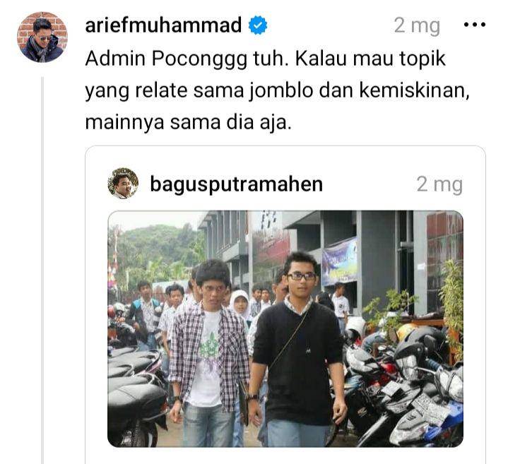 foto jadul Arief Muhammad (threads.net/ariefmuhammad)