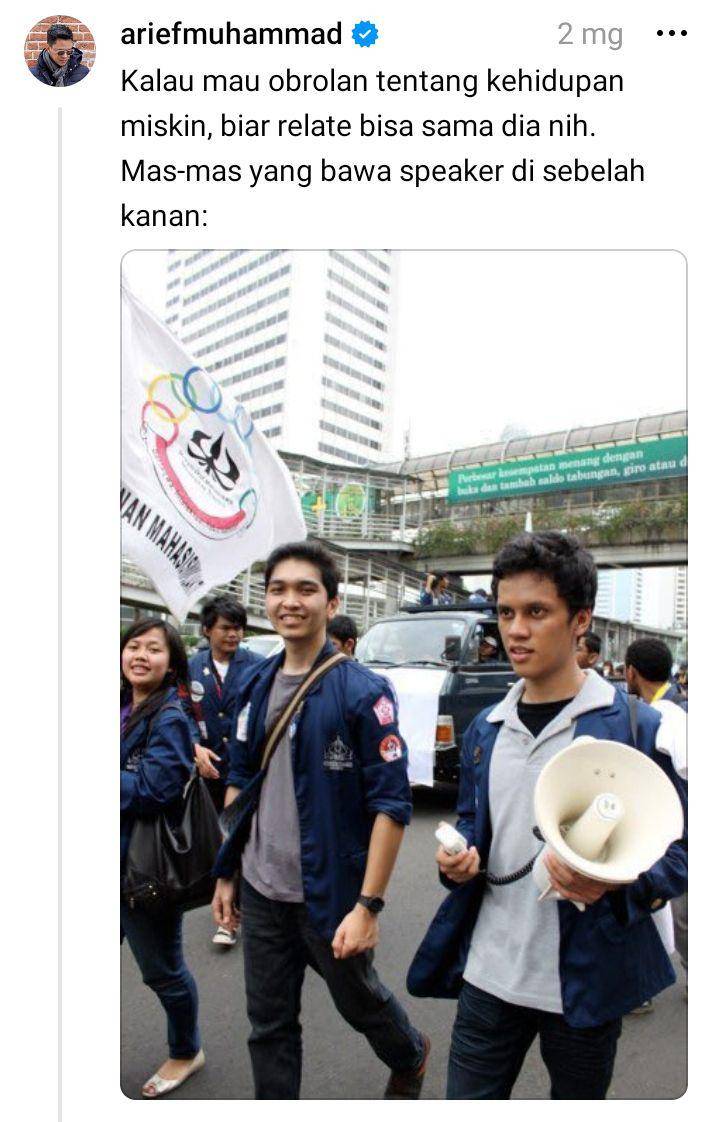 foto jadul Arief Muhammad (threads.net/ariefmuhammad)