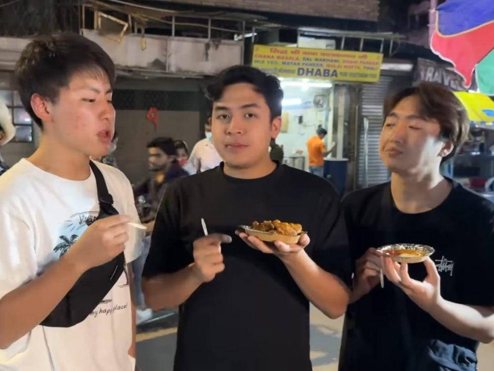 Jerome Polin coba street food di India (dok.youtube.com/nihongomantappu)