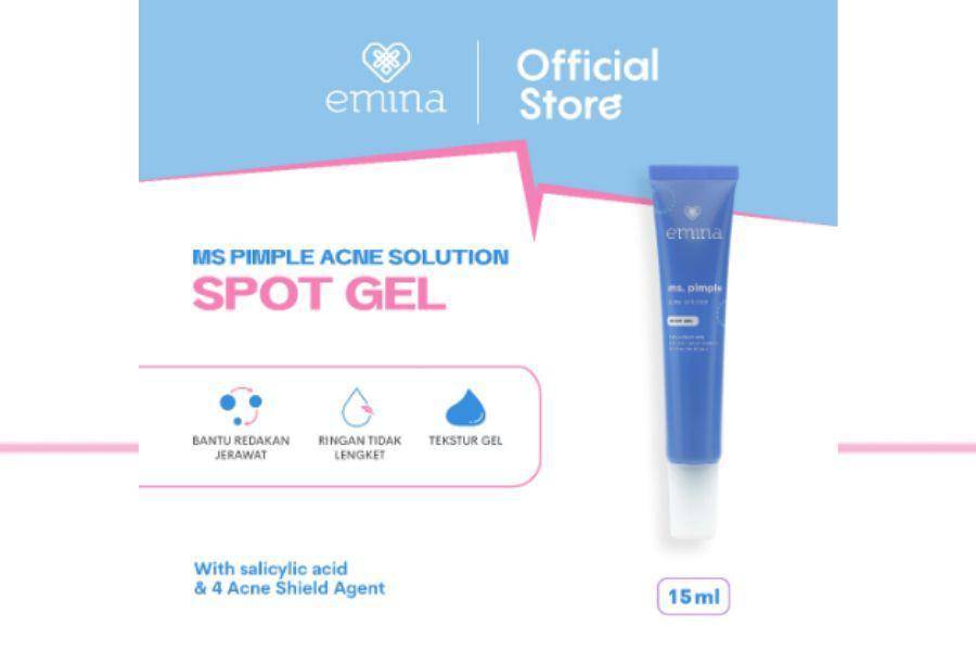 Emina Ms. Pimple Acne Solution Spot Gel (shopee.co.id/Emina Official Shop)