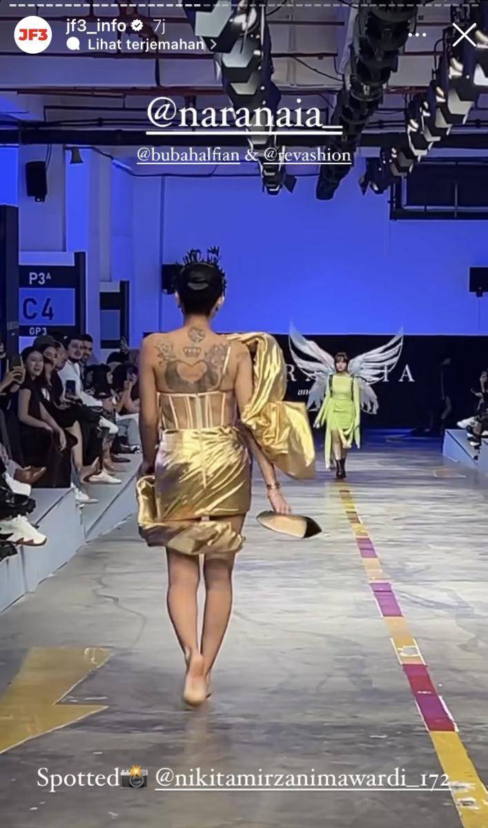 potret Nikita Mirzani di runway JF3 2023 (Instagram.com/jf3_info)