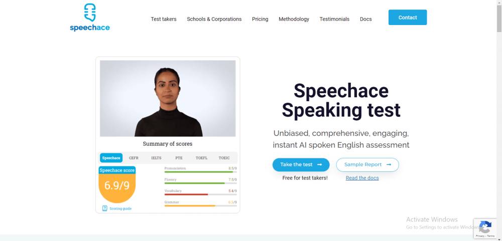 Potret tangkapan layar situs Speechace (speechace.com)