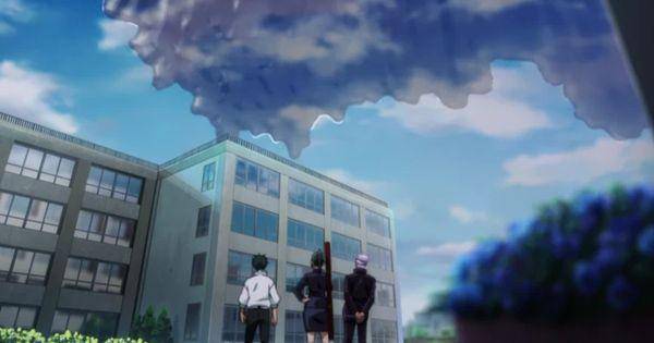 Gojo memasang Curtain sebelum Maki dan Yuta menjalankan misi ( Dok. Mappa / Jujutsu Kaisen 0)