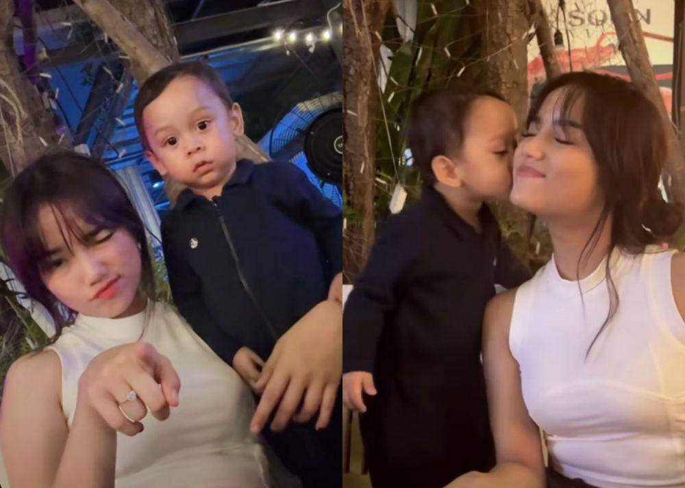 potret Fuji momong baby L (Instagram.com/rizkybillar)