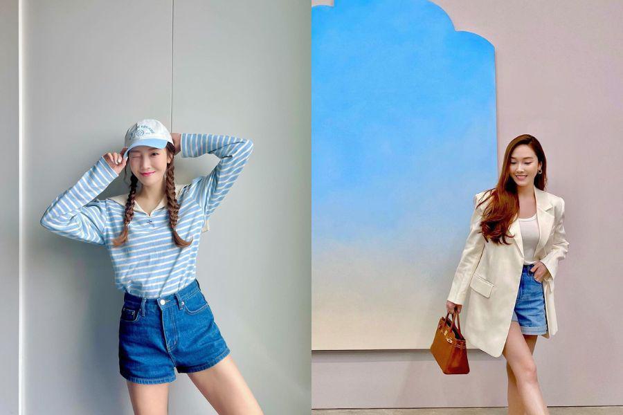 8 Ide Mix and Match Celana Pendek Denim ala Jessica Jung, Bikin Beda!