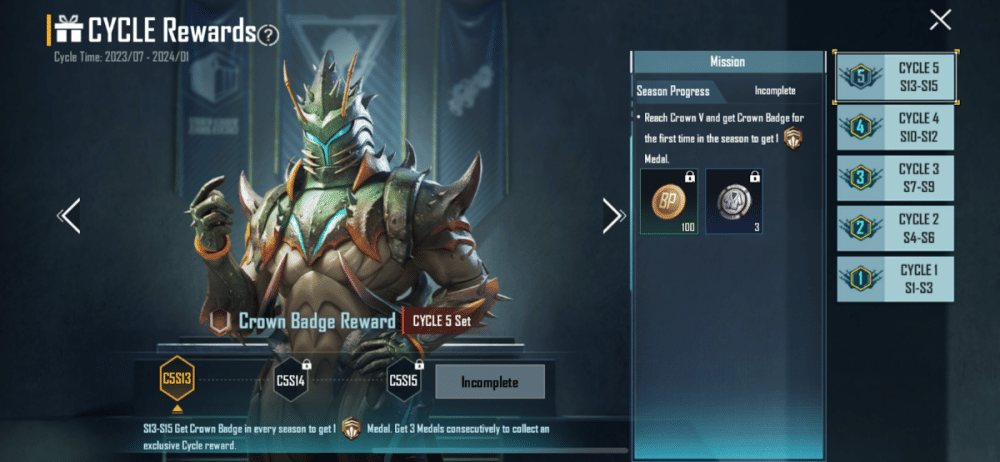 CYCLE 5 Set. (pubgmobile.com)