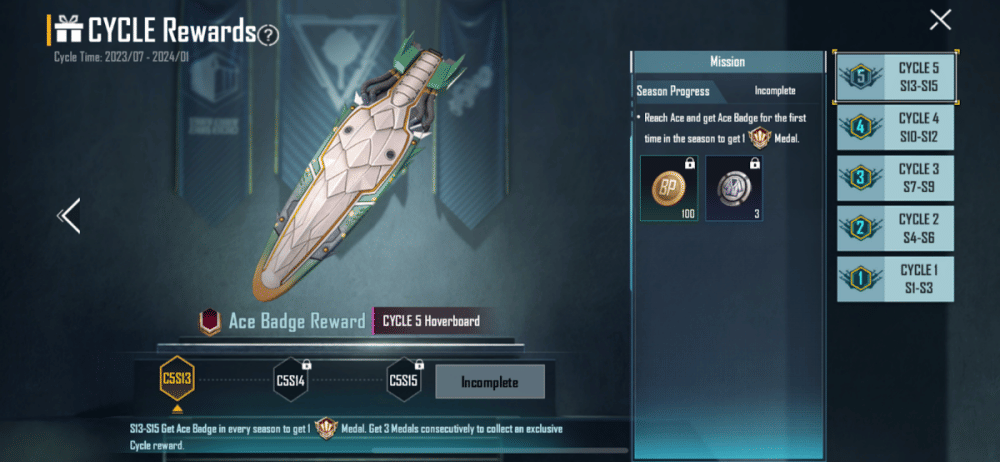 CYCLE 5 Hoverboard. (pubgmobile.com)