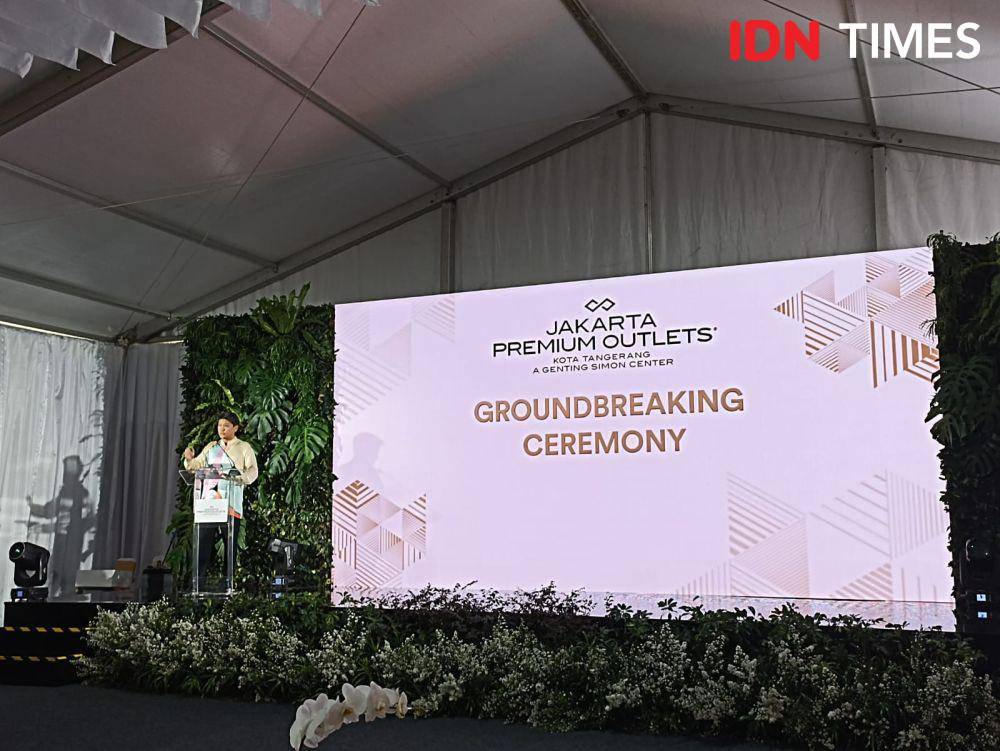 Dato' Justin Leong selaku Director Simon Genting Pte ltd, dalam The Groundbreaking Ceremony of Jakarta Premium Outlets. 26 Juli 2023. (IDN Times/M. Tarmizi Murdianto)