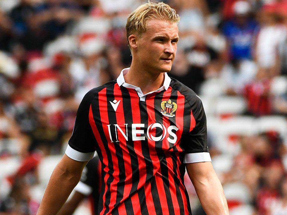 Kasper Dolberg berseragam OGC Nice. (ogcnice.com)
