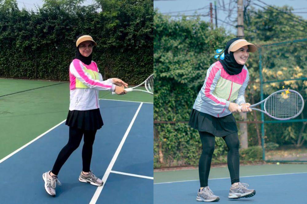 potret Irish Bella berlatih tenis (instagram.com/_irishbella_)