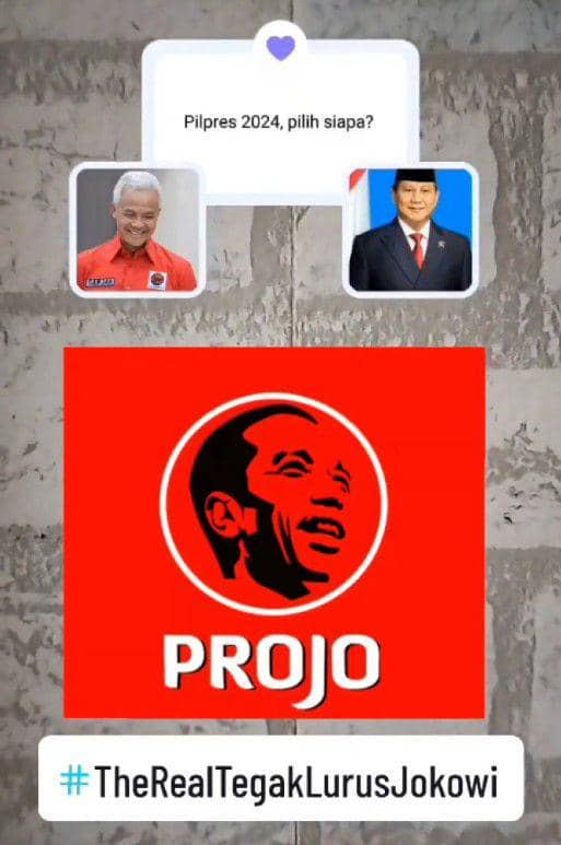 Suara Relawan Projo terpecah. (Instagram/@dppprojo)