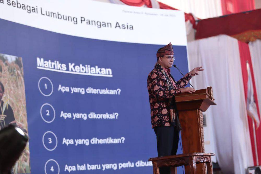 Bakal capres Koalisi Perubahan untuk Persatuan, Anies Baswedan hadir di Rakernas Apdesi di Jambi. Anies janji akan meningkatkan dana desa. (dok. IDN Times/istimewa)