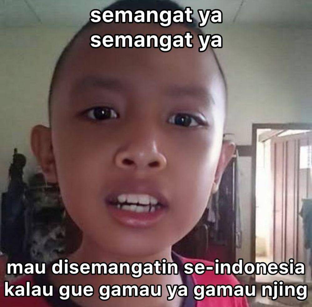 meme kocak gak mau dikasih semangat (twitter.com/T__1975)