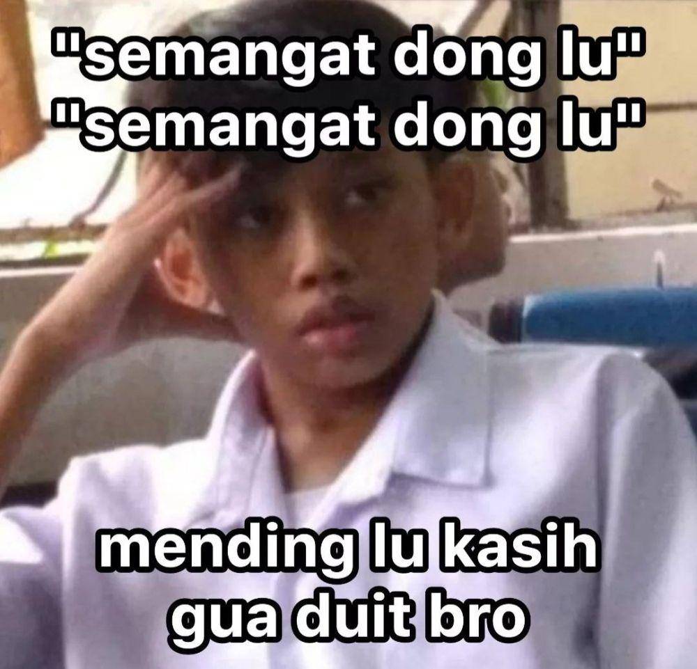 meme kocak gak mau dikasih semangat (twitter.com/ReceinAja)