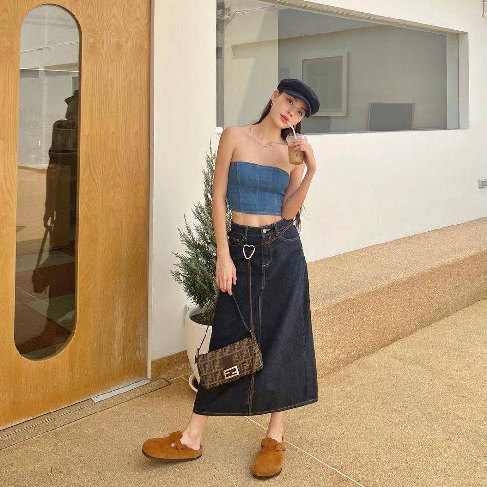 ide padu padan tube top ala Kapook Phatchara (instagram.com/kapookphat)