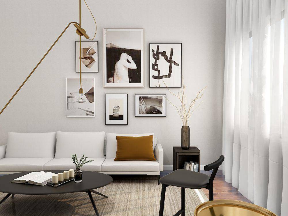 ilustrasi ruang tamu bernuansa netral (unsplash.com/Collov Home Design)